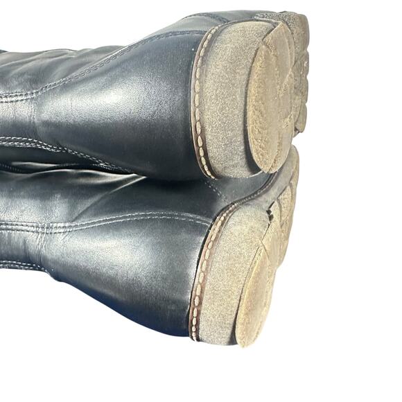 PW Brodie Black Combat Wedge Ankle Boots - Size 6 / 6.5 - Picture 10 of 12